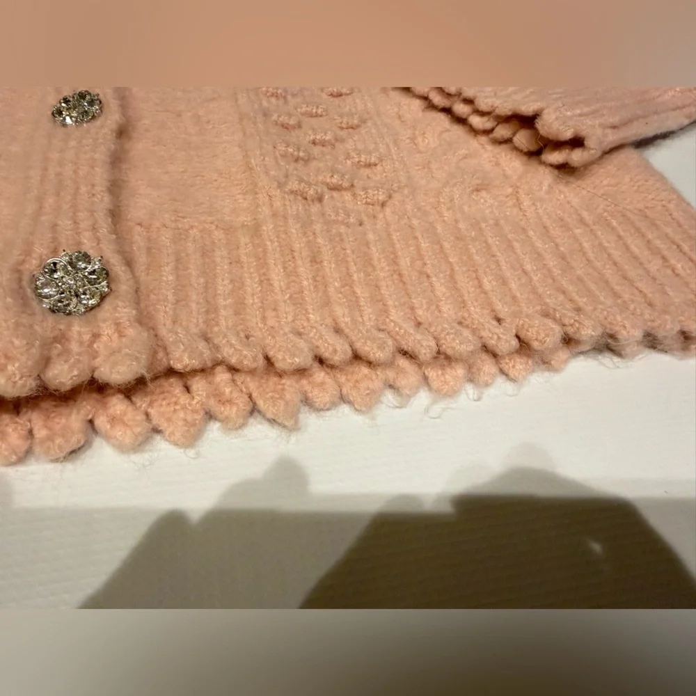 See and be seen Beautiful Wool Acryloc Rhinestone Button-Up Cardigan - Picture 11 of 13